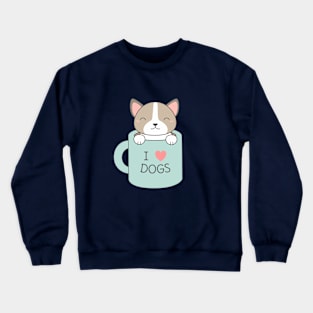 Kawaii and cute I love dogs t-shirt Crewneck Sweatshirt